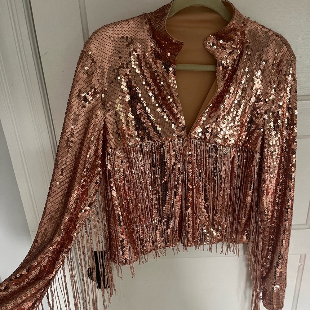 Sequin Fringe Jacket
